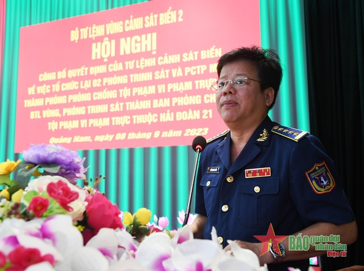 Bộ tư lệnh Vùng Cảnh sát biển 2 công bố quyết định tổ chức lại và thành lập một số đơn vị mới